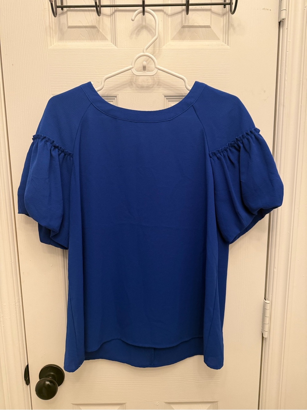 Royal Blue Puff Sleeve Women's Blouse like new adult medium